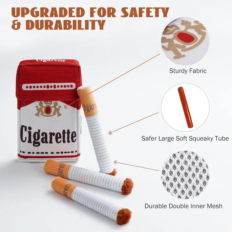 Squeaky Cigarette Plush Dog Toy