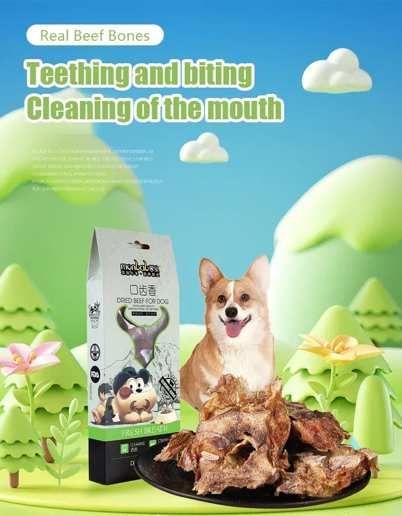 Low-Temp Baked Beef Rib Dog Bones: Dental Chews for Clean Teeth, Fresh Breath & Digestion