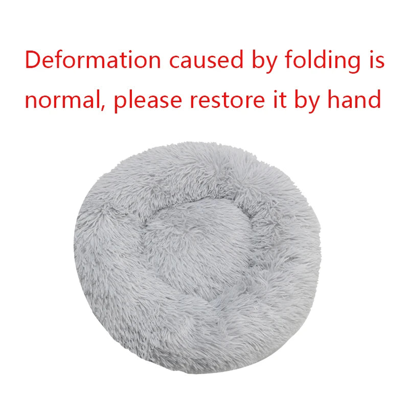 Cozy Washable Plush Round Pet Bed