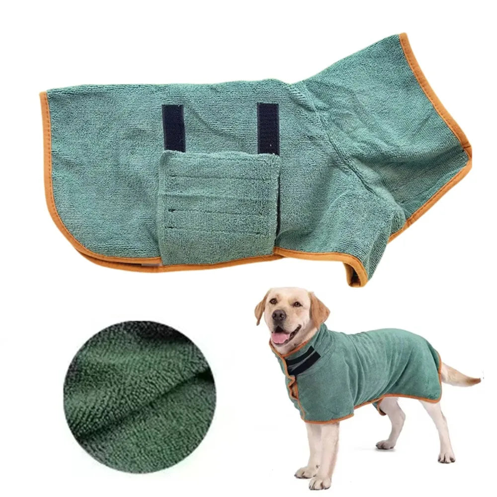 Quick-Dry Absorbent Dog Bathrobe – All Sizes