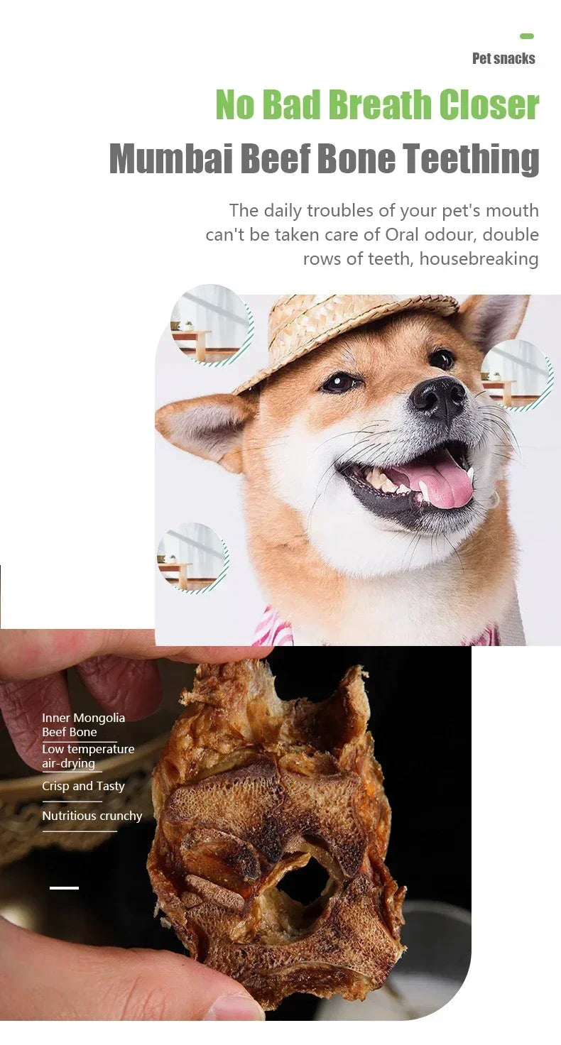 Low-Temp Baked Beef Rib Dog Bones: Dental Chews for Clean Teeth, Fresh Breath & Digestion