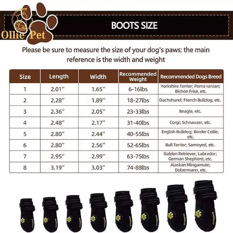 Waterproof Dog Boots - Anti-Slip & Reflective