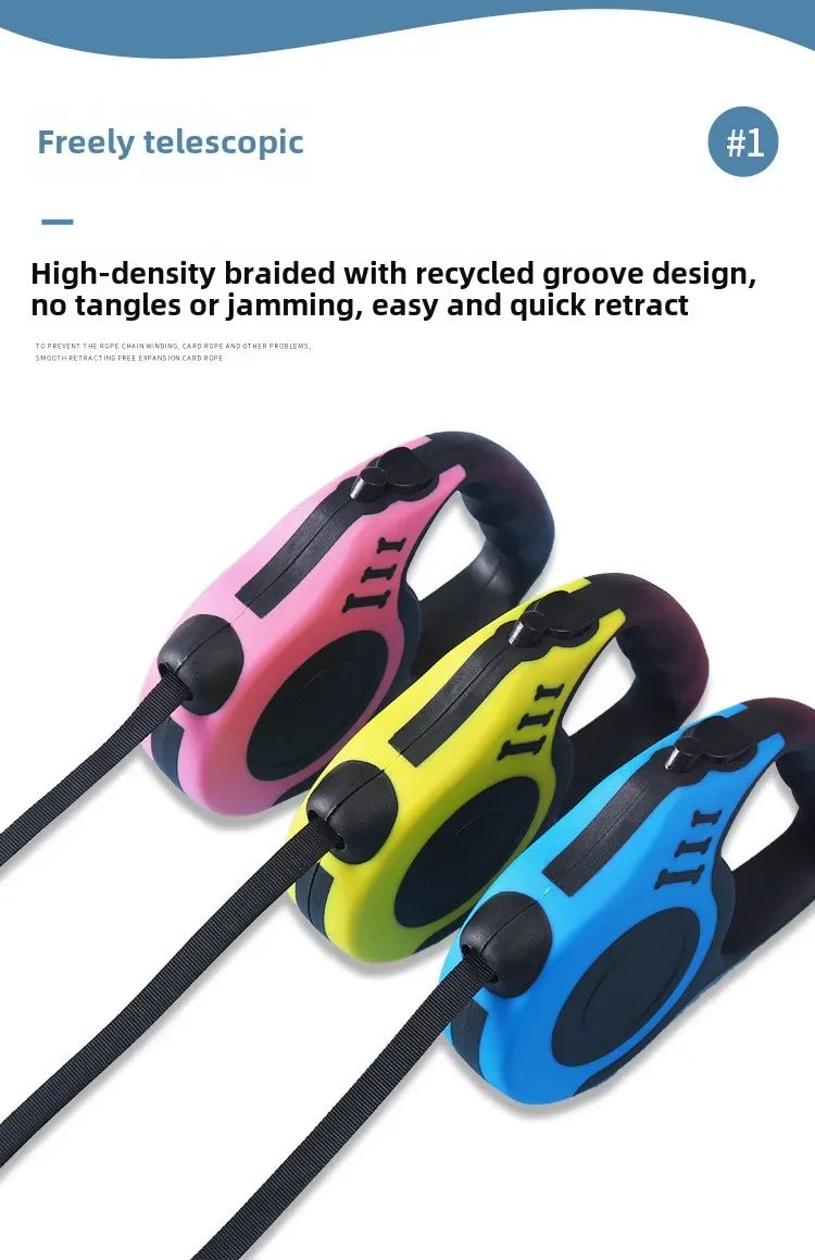 Retractable Nylon Dog Leash – 3M/5M