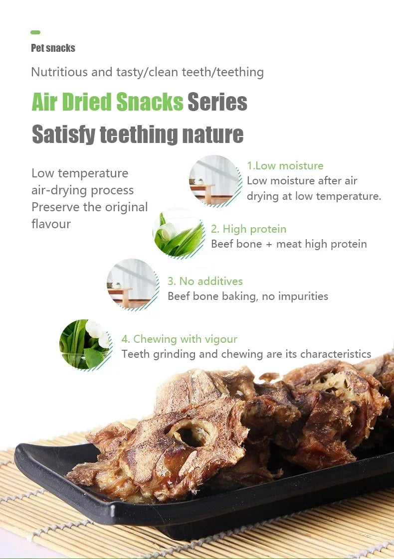 Low-Temp Baked Beef Rib Dog Bones: Dental Chews for Clean Teeth, Fresh Breath & Digestion