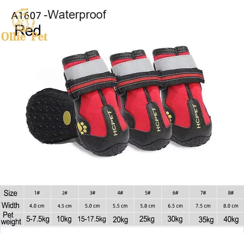 Waterproof Dog Boots - Anti-Slip & Reflective