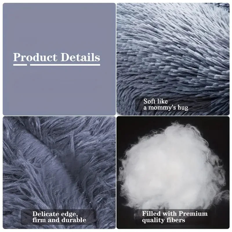 Cozy Washable Plush Round Pet Bed