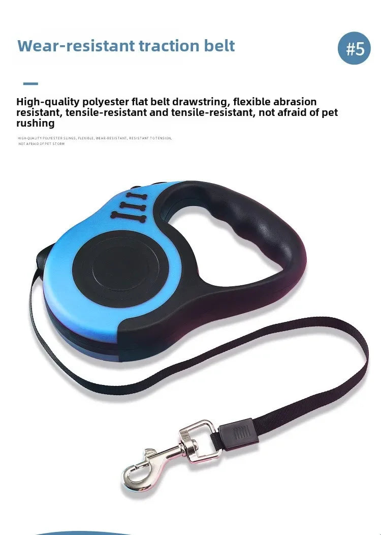 Retractable Nylon Dog Leash – 3M/5M