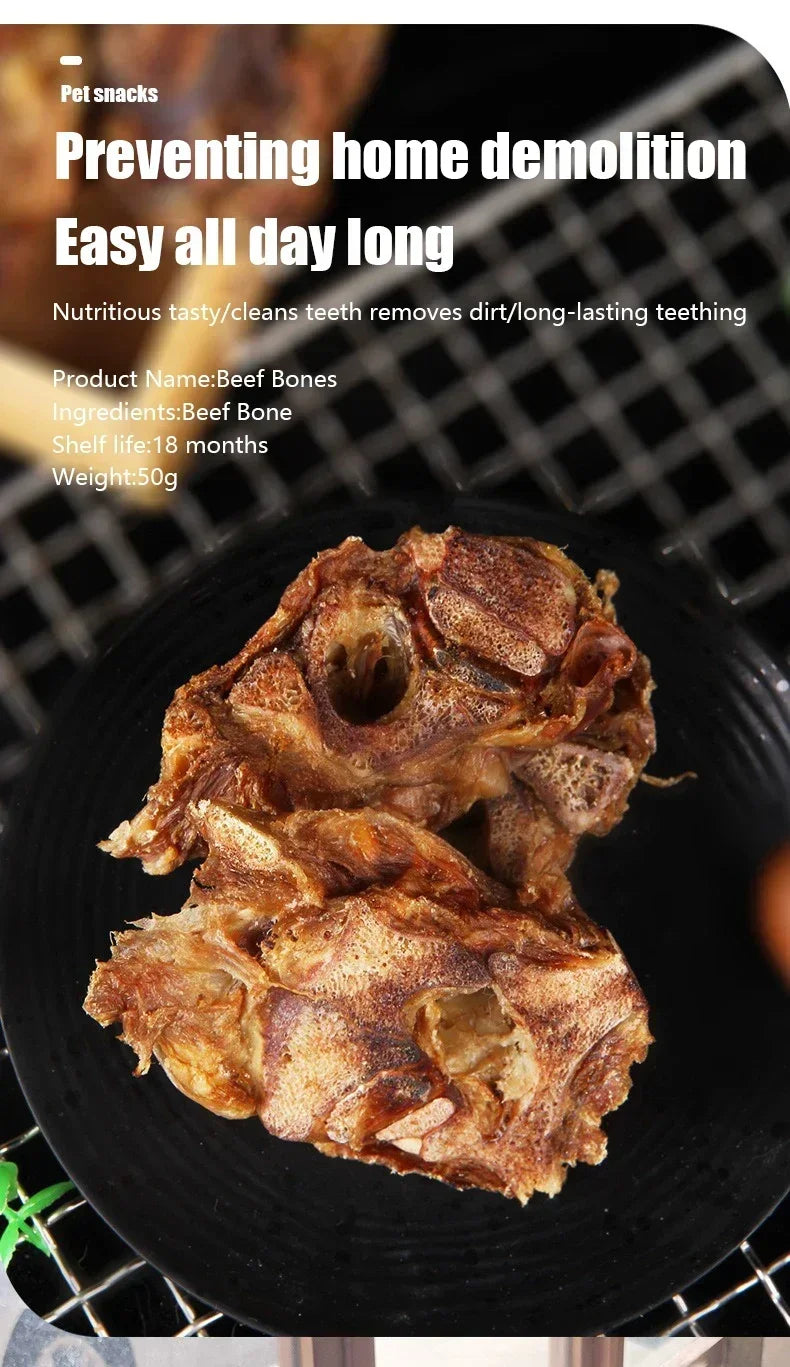 Low-Temp Baked Beef Rib Dog Bones: Dental Chews for Clean Teeth, Fresh Breath & Digestion