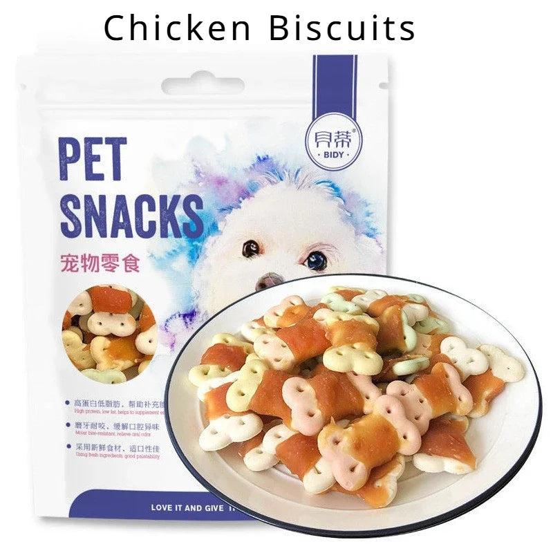 Dog Teeth Cleaning Biscuits - Chicken, Beef, Milk - High Protein Nutritional Pet Snacks