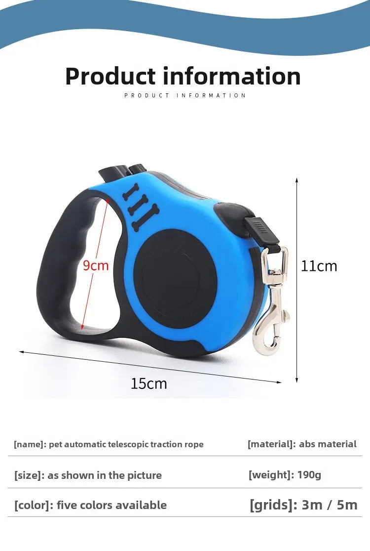 Retractable Nylon Dog Leash – 3M/5M