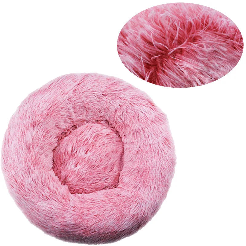 Cozy Washable Plush Round Pet Bed