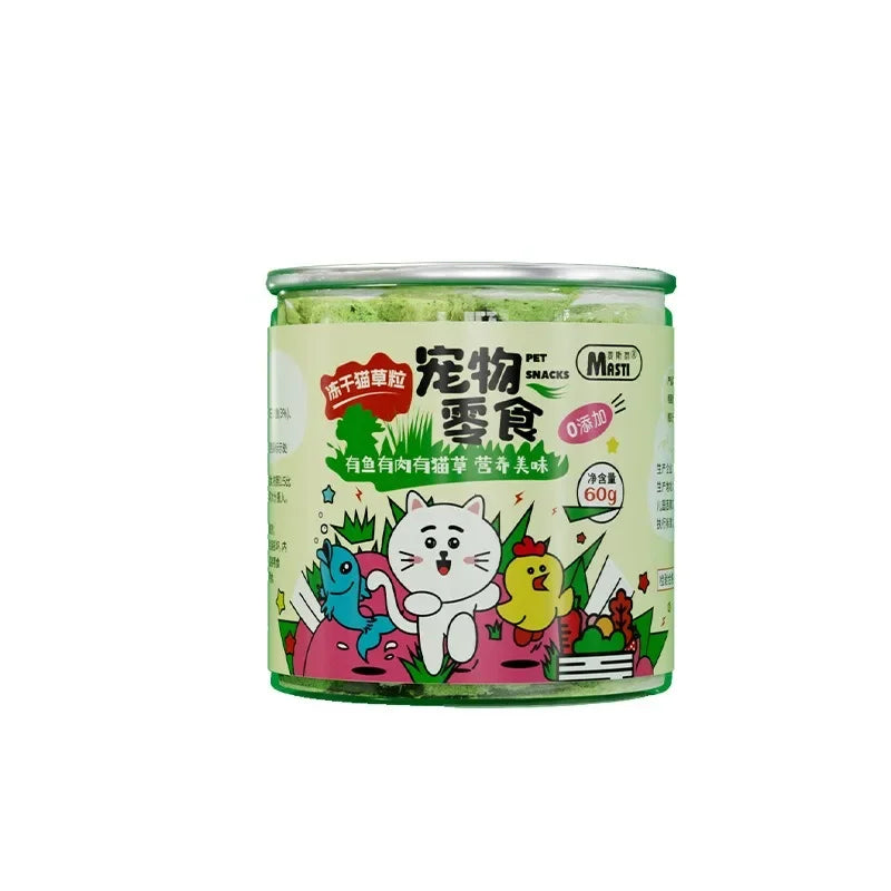 Freeze-Dried Cat Grass Treats for Digestion & Hairball Control