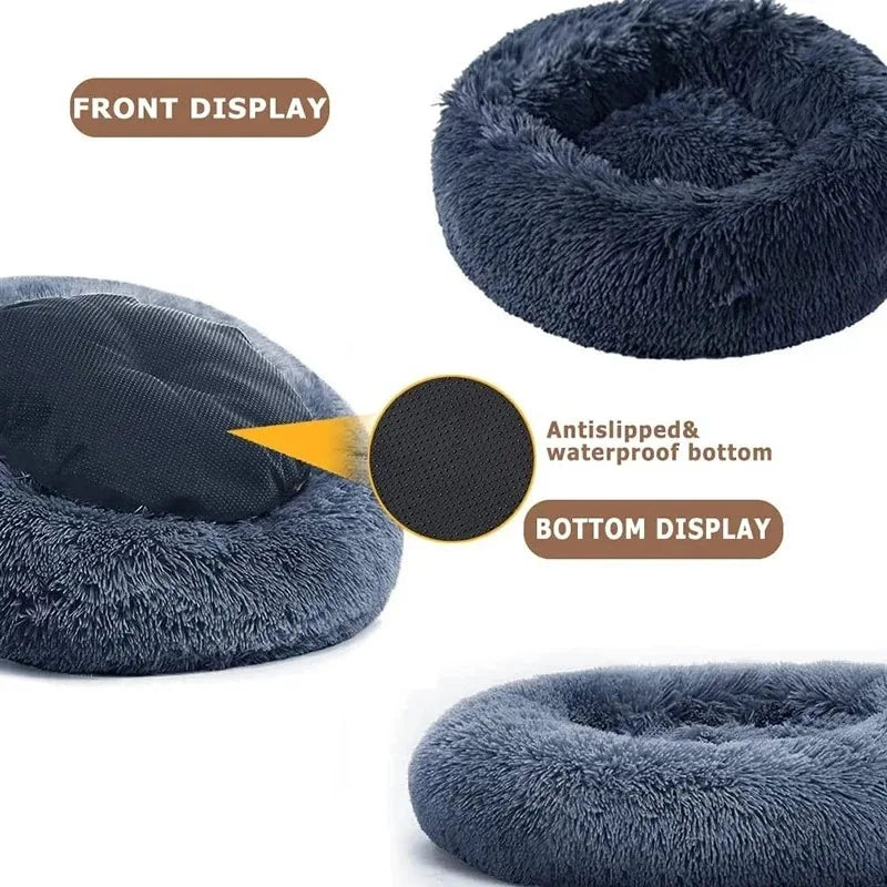 Cozy Washable Plush Round Pet Bed