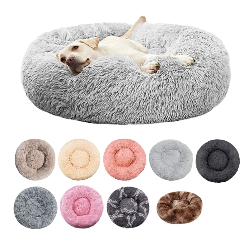 Cozy Washable Plush Round Pet Bed