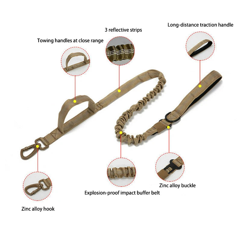 Tactical Reflective Dog Collar & Leash Set