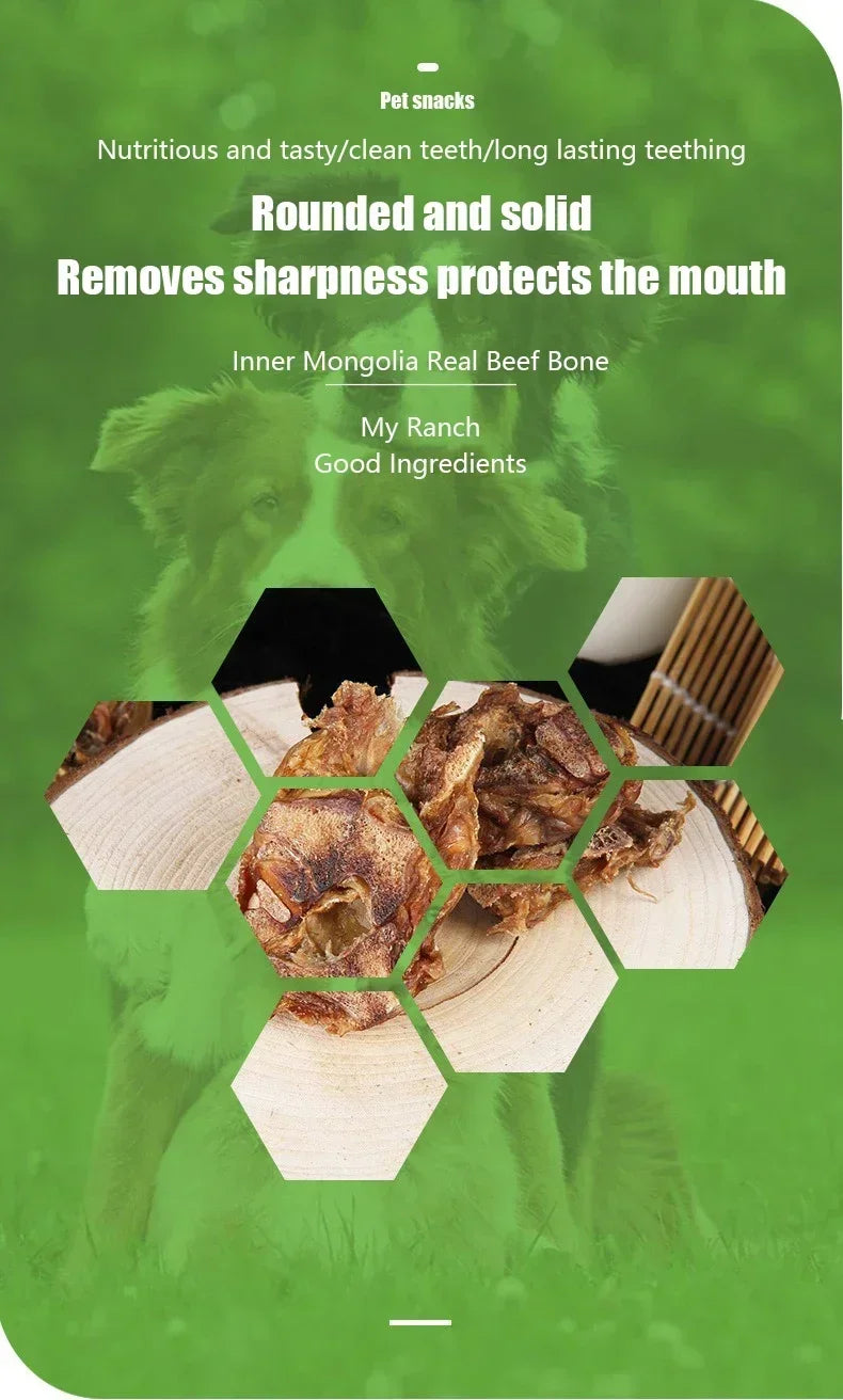 Low-Temp Baked Beef Rib Dog Bones: Dental Chews for Clean Teeth, Fresh Breath & Digestion